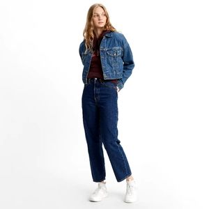 Levi's ribcage jeans 29x27 cotton dark noe mineral - elastic added